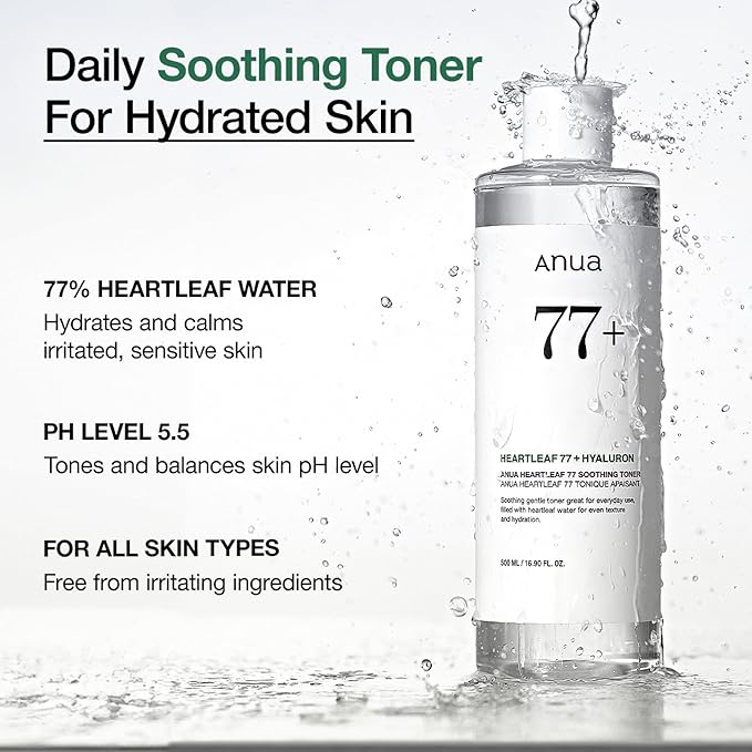 ANUA Heartleaf 77 Soothing Toner Moisturizing & Calming Facial Toner