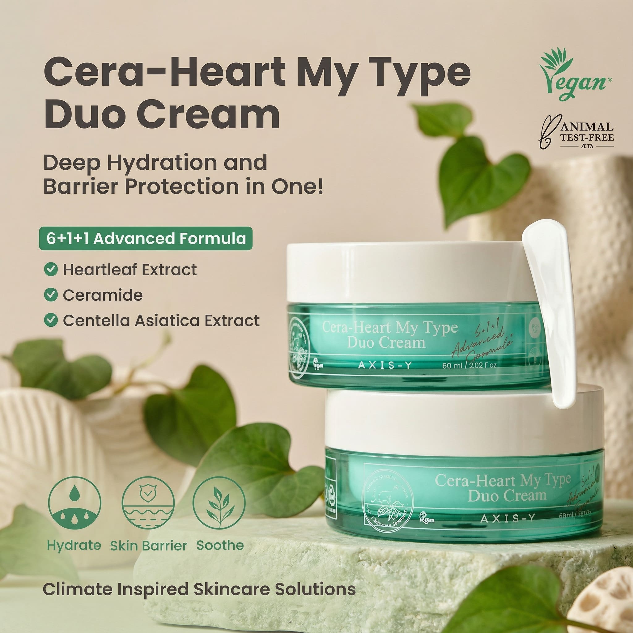 Axis-Y Cera Heart My Type Duo Cream Moisturizing Face Cream 60ml