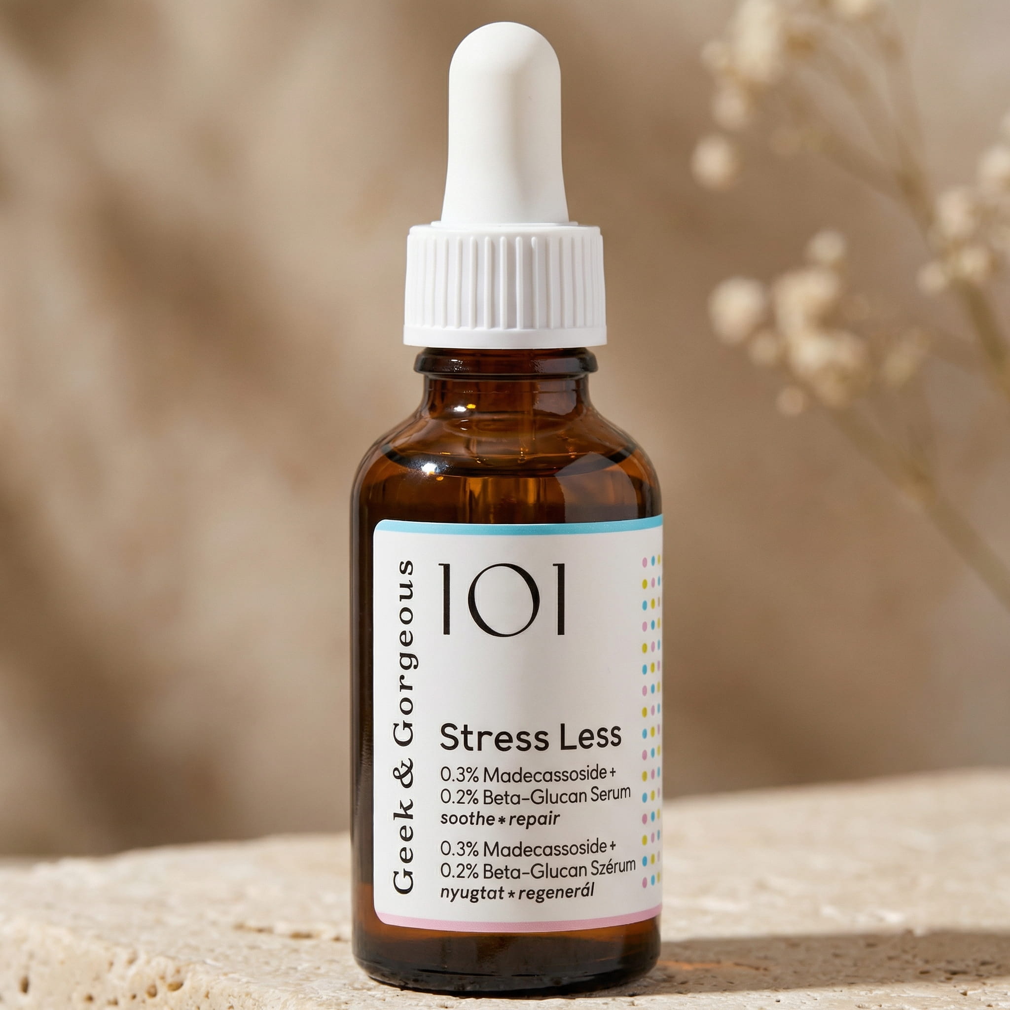 Geek & Gorgeous 101 Stress Less 0.5% Beta-Glucan + Madecassoside Serum 30ml