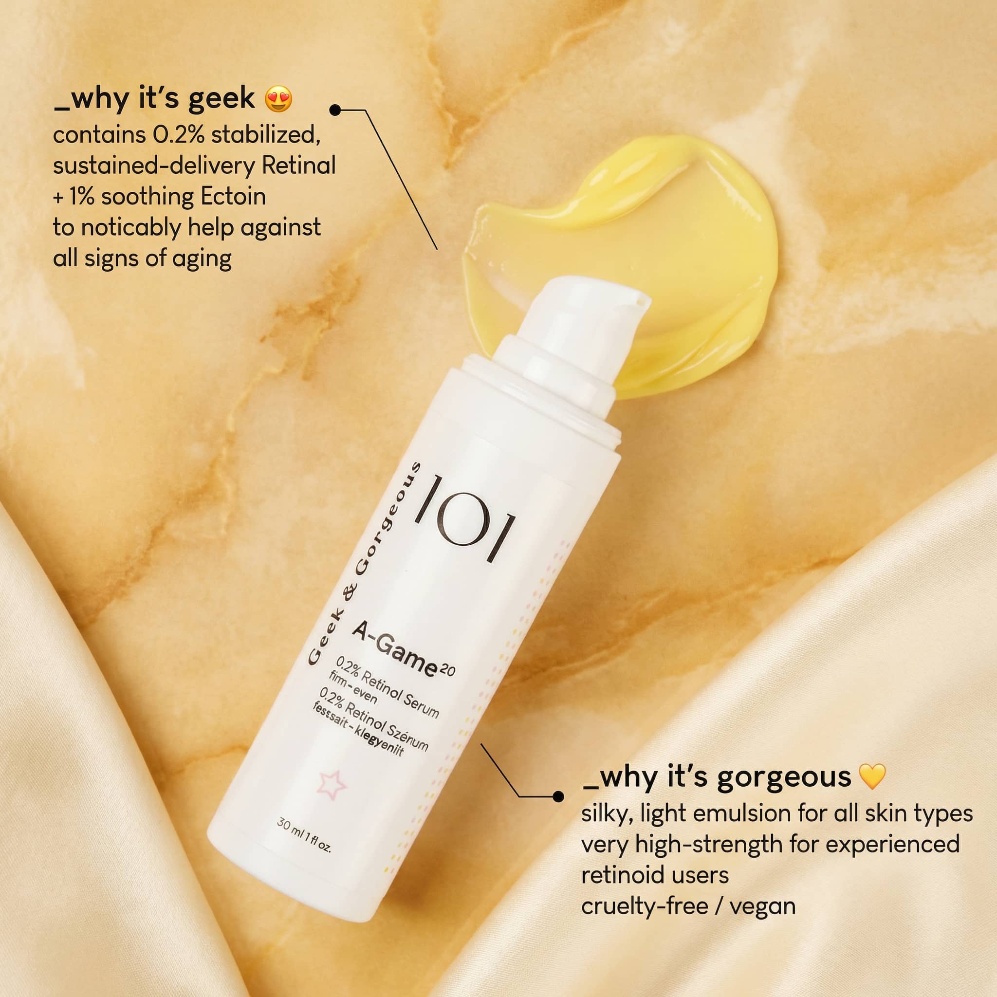 Geek & Gorgeous 101 A-Game 20 -- 0.2% Retinal Serum (30ml)