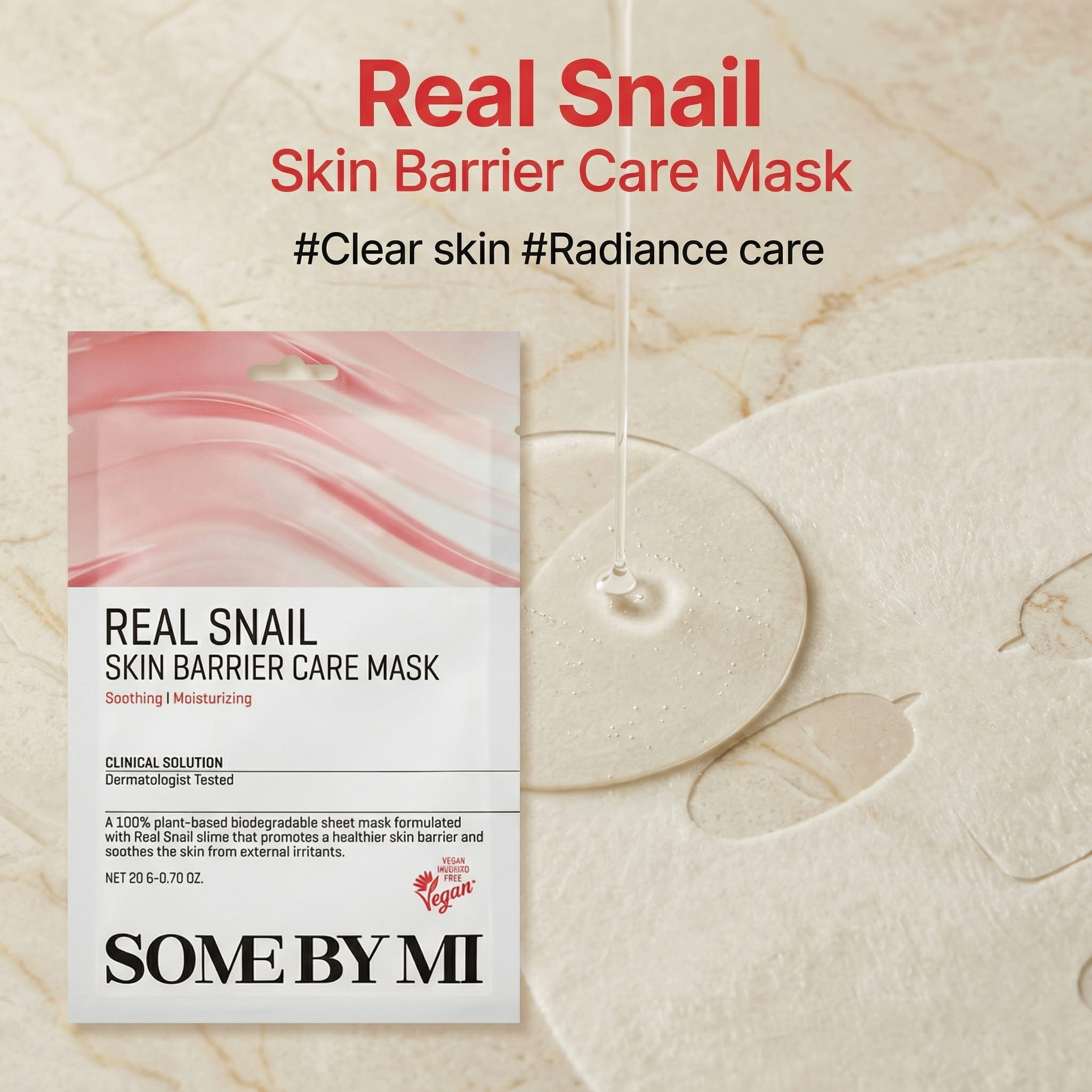 SOME BY MI  Real Snail Skin Barrier Care Mask 1pc