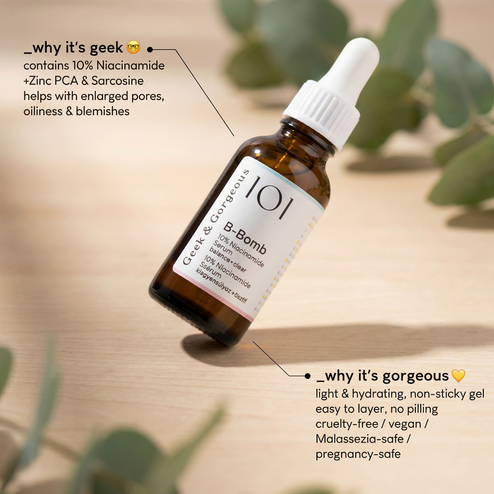 Geek & Gorgeous 101 B-Bomb 10% Niacinamide Serum 30ml