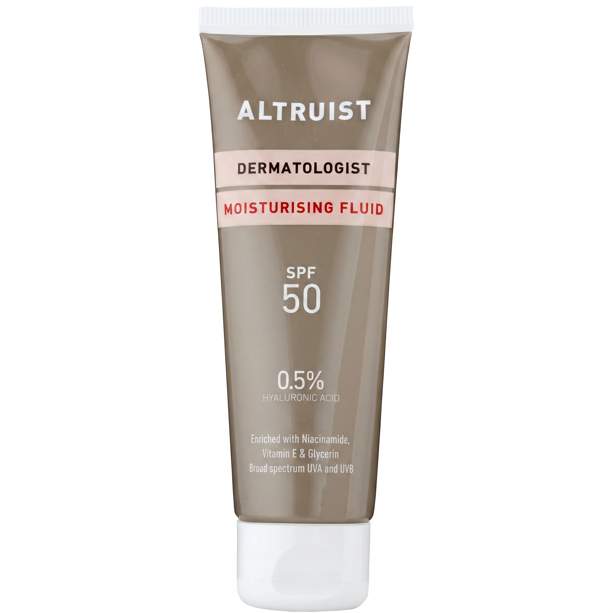 Altruist Moisturising Fluid Sunscreen with Niacinamide, Vitamin E and Glycerin SPF50 50ml